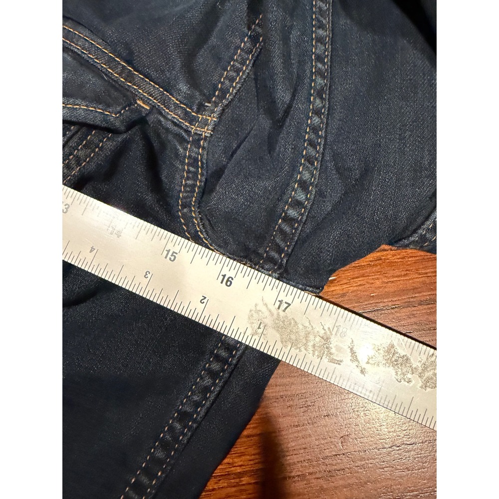 American Eagle Outfitters Womens Indigo Blue Denim Trucker Jacket Size Medium - Picture 5 of 9